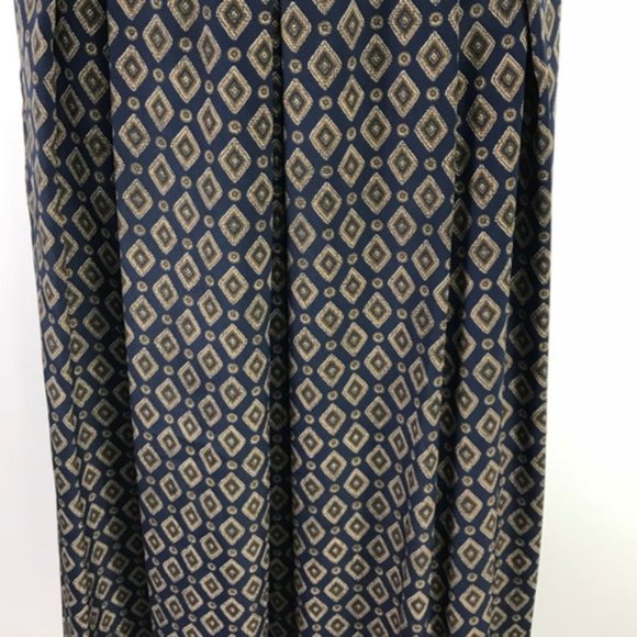 La Chine Classic Balinda Wang Navy Painted Maxi Skirt Size 6 - Picture 6 of 8